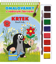 Krtek 3 omalovánka s vodovými barvami a štětcem