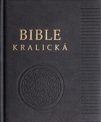 Poznámková Bible kralická černá, pravá kůže