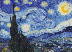 Dřevěné puzzle Art Vincent van Gogh Hvězdná noc 200 dílků