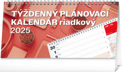 Týždenný plánovací riadkový kalendár 2025 - stolový kalendár